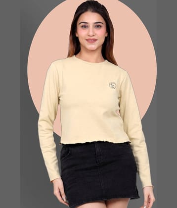 BELLAFINO Women's Cotton Blend Regular Top ( Beige )