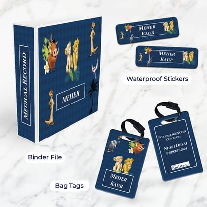 Baby Jungle King Stationery Set (kids)-Baby Jungle King Navy / Mini Set