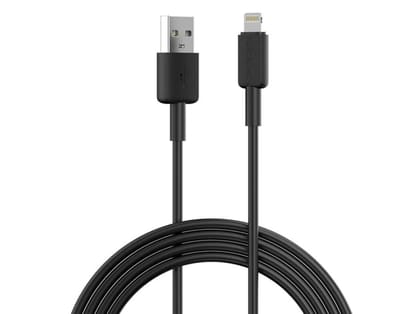 Portronics Konnect Link USB to 8PIN Fast Charging Cable with iOS Compatibility, 3.0A Output, 480Mbps Data Transfer, 1M Length - Black
