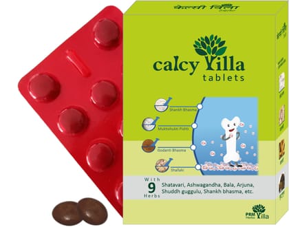PRM CALCY VILLA Ayurvedic Tablet, Gentle care for Calcium 30 tab(Pack of 2)