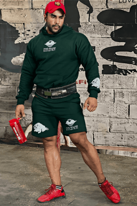 Double Handed Bull Hoodie Shorts Coord-S