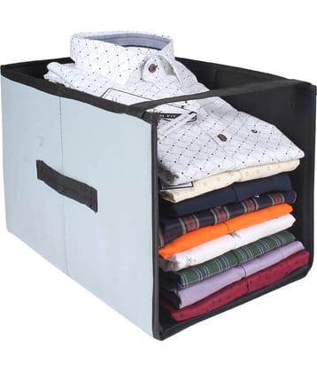 PrettyKrafts Shirt Stacker, Closet Organizer, Open Front, Shirts and Clothing Organizer, GreyBlack