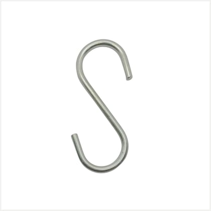 KARTHI7OCT STORE S Type Hook Heavy Duty (4 Pieces) | 8 cm (3 inch) Height | Stainless Steel | S Shaped Hook | Multipurpose Use | Durable Metal Hangers for Kitchen, Garage | Indoor & Outdoor Use