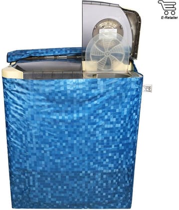 E-Retailer Single PVC Blue Square Design Semi-Automatic 5 KG To 8 KG Washing Machine Covers