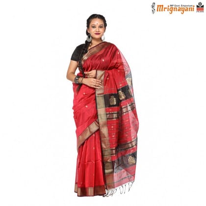 HANDLOOM MAHESHWARI SAREE WITH BLOUSE (SKU - 3S0104230422, SAREE - 1213)