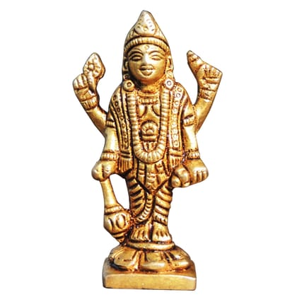 Premium Brass Vishnu Ji Statue - Hindu God Idol for Home Temple, Height : 3 Inch (BSMAS1330 A)
