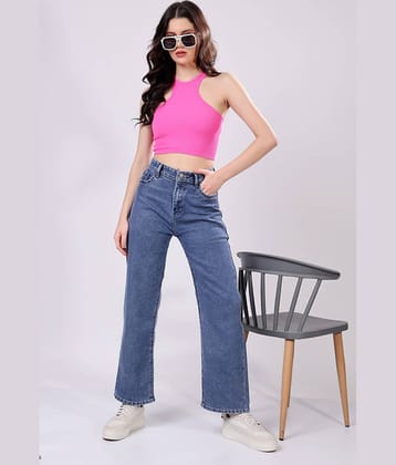 LONDON HILLS - Blue Denim Wide Leg Women's Jeans ( Pack of 1 )