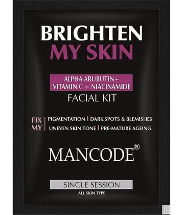 Mancode Brighten My Skin Facial Kit , Instant Glow , Suitable for all skin types , 58 g (Pack of 1)