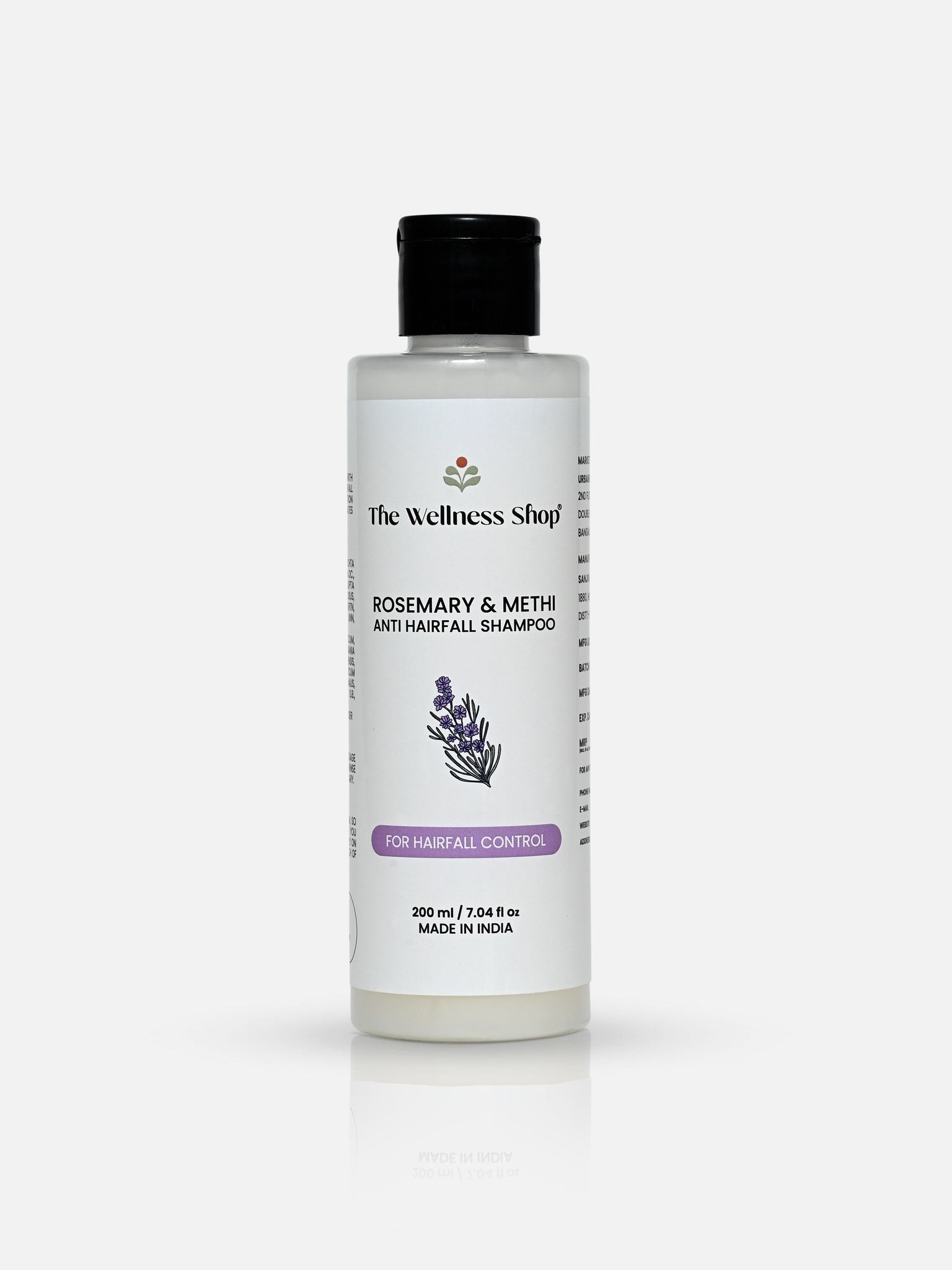 ROSEMARY & METHI ANTI HAIRFALL SHAMPOO - HAIR FALL & THINNING, SLOW HAIR GROWTH, DULLNESS & LACK of SHINE-200ml
