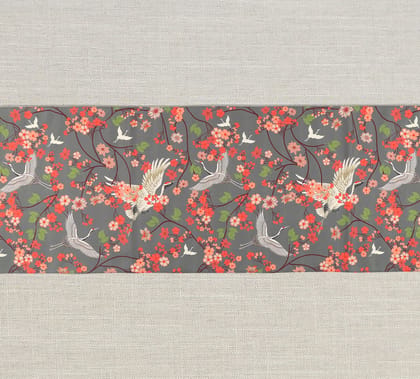 India Circus Flight Of Cranes 56 X 14 Table And Bed Runner