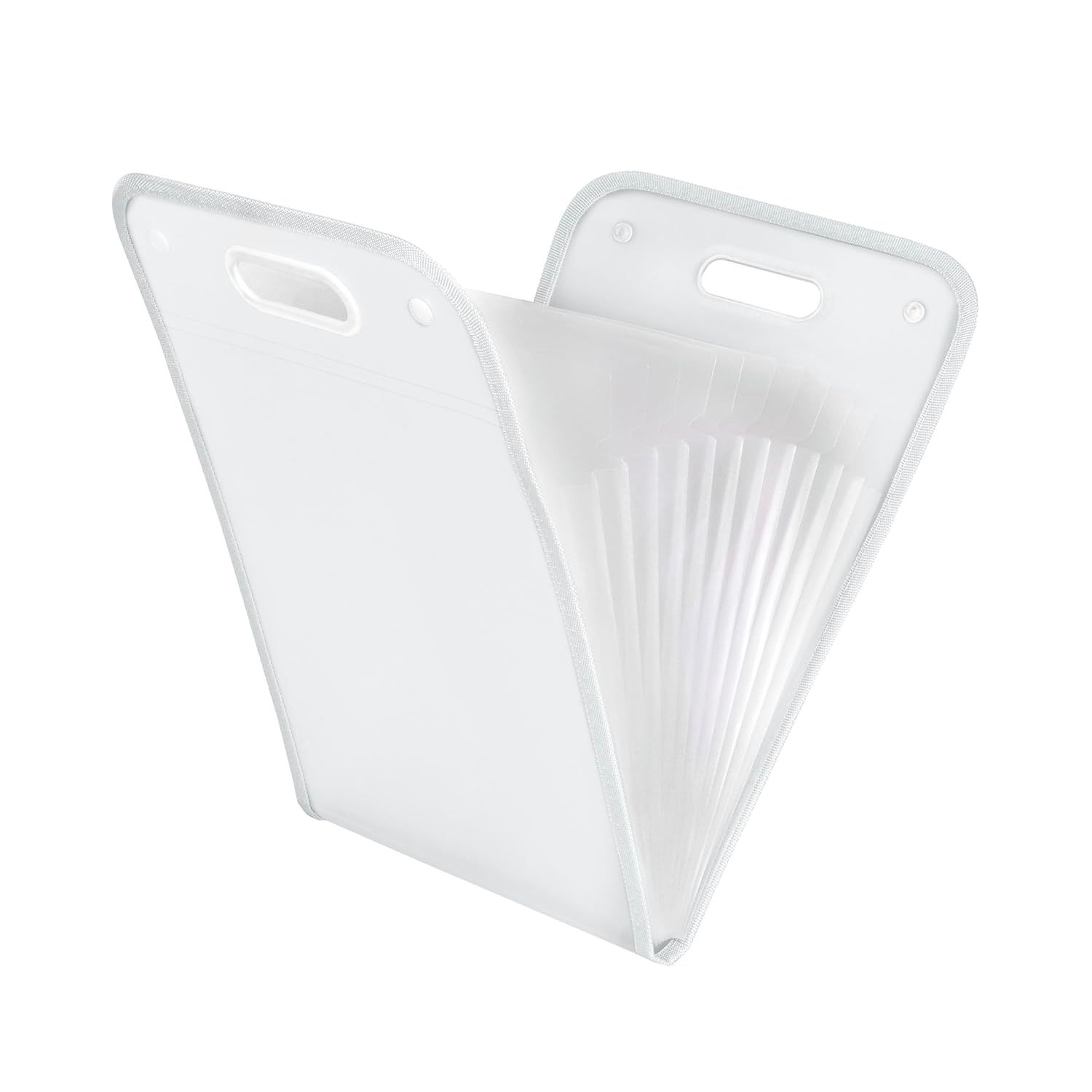 Storite 13 Pockets Vertical Expanding File Folder Accordion File Folder Organizer for A4 Size Letter Size Paper Document Holder Organizer (White)