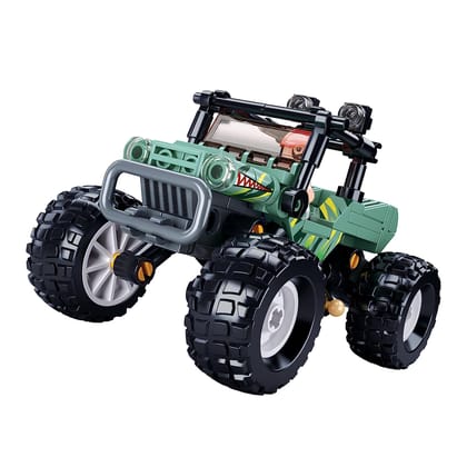 Sluban Town-Off-Road Vehicle - 155 Pcs Plastic Building Leog Type Blocks Brain Game Toy Set, Make Your Own Off Road Truck With Blocks for Kids 8+ Years B1106-Medium / MultiColor / Abs Plastic