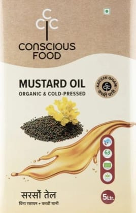 Conscious Food Mustard Oil Cold Pressed 5ltr Organic