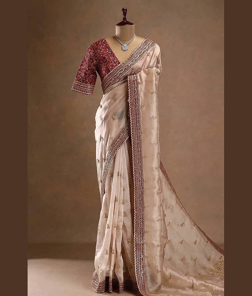 INDIAN SILKS Jimmy Choo Embroidered Regular Saree With Unstitched Blouse Piece ( Multicolor )
