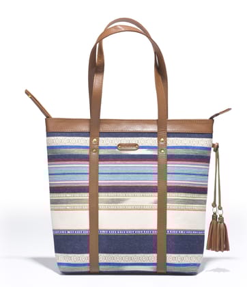 Shoppers Bag - Blue white