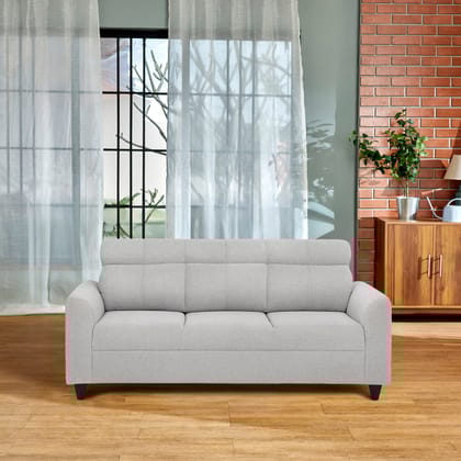 Zivo Plus Cloudy Gray Fabric Sofa Set 3 Seater Sofa