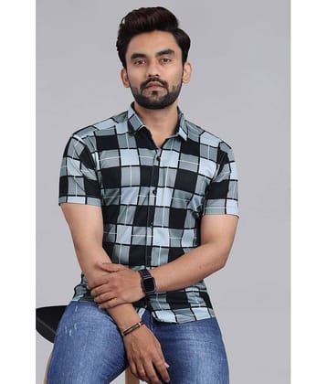 STI Cotton Blend Regular Fit Checks Half Sleeves Men's Casual Shirt - Black ( Pack of 1 )