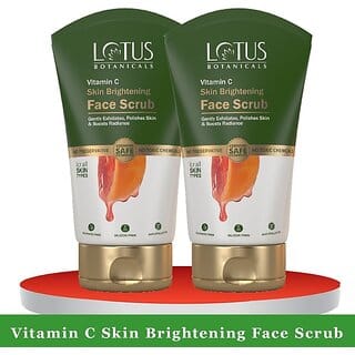 Lotus Botanicals Vitamin C Skin Brightening Face Scrub - 100G ( Pack Of 2 ) Scrub (200 G)