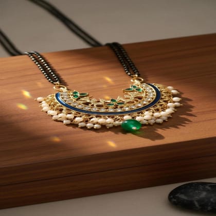 Elayne Emerald Moon Mangalsutra Elayne Emerald Moon Mangalsutra