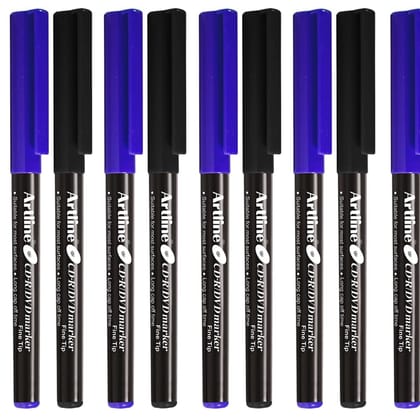 Artline CDR/DVD Marker Black Pack of 10 X 3 Packs, Blue Pack of 10 X 2 Packs (50 DVD's Markers) | On Multiple Surface: Metal, Plastic/OHP, Glass/Porcelain & Carton