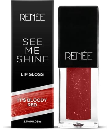 RENEE See Me Shine Lip Gloss - It's Bloody Red, Non-Sticky & Non-Drying Formula, Long Lasting, 2.5ml
