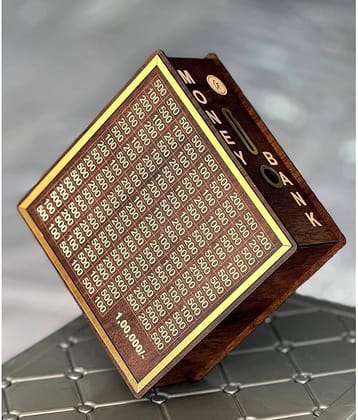 GM Impex Wooden Money Saving Piggy Bank 100000 Capacity Wood Brown Piggy Bank ( Pack of 1 )