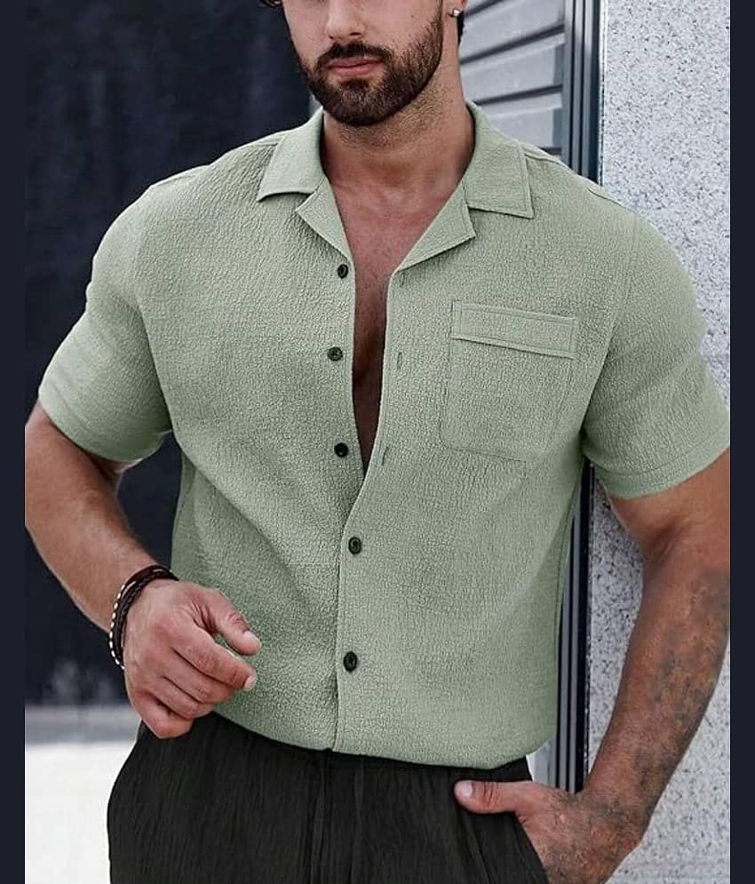 TAZO Cotton Blend Regular Fit Solids Half Sleeves Men's Casual Shirt - Maroon ( Pack of 1 )