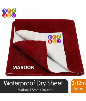 BeyBee Bed Protector Sheet (Medium (100cm X 70cm), Maroon)