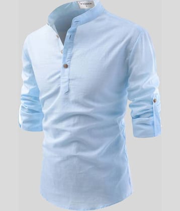 Vida Loca - Blue Linen Slim Fit Men's Casual Shirt (Pack of 1)