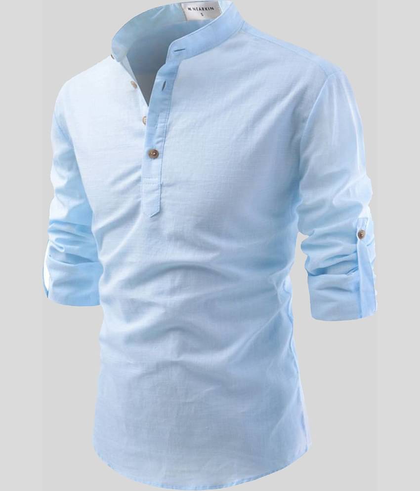 Vida Loca - Blue Linen Slim Fit Men's Casual Shirt (Pack of 1)