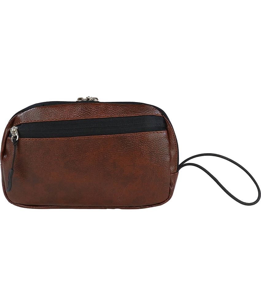 Pu Leather Multipurpose Pouch - Brown