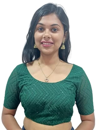 Mom And Me Green Cotton Blouse (L) | Premium Elegant Design | Ethnic Casual