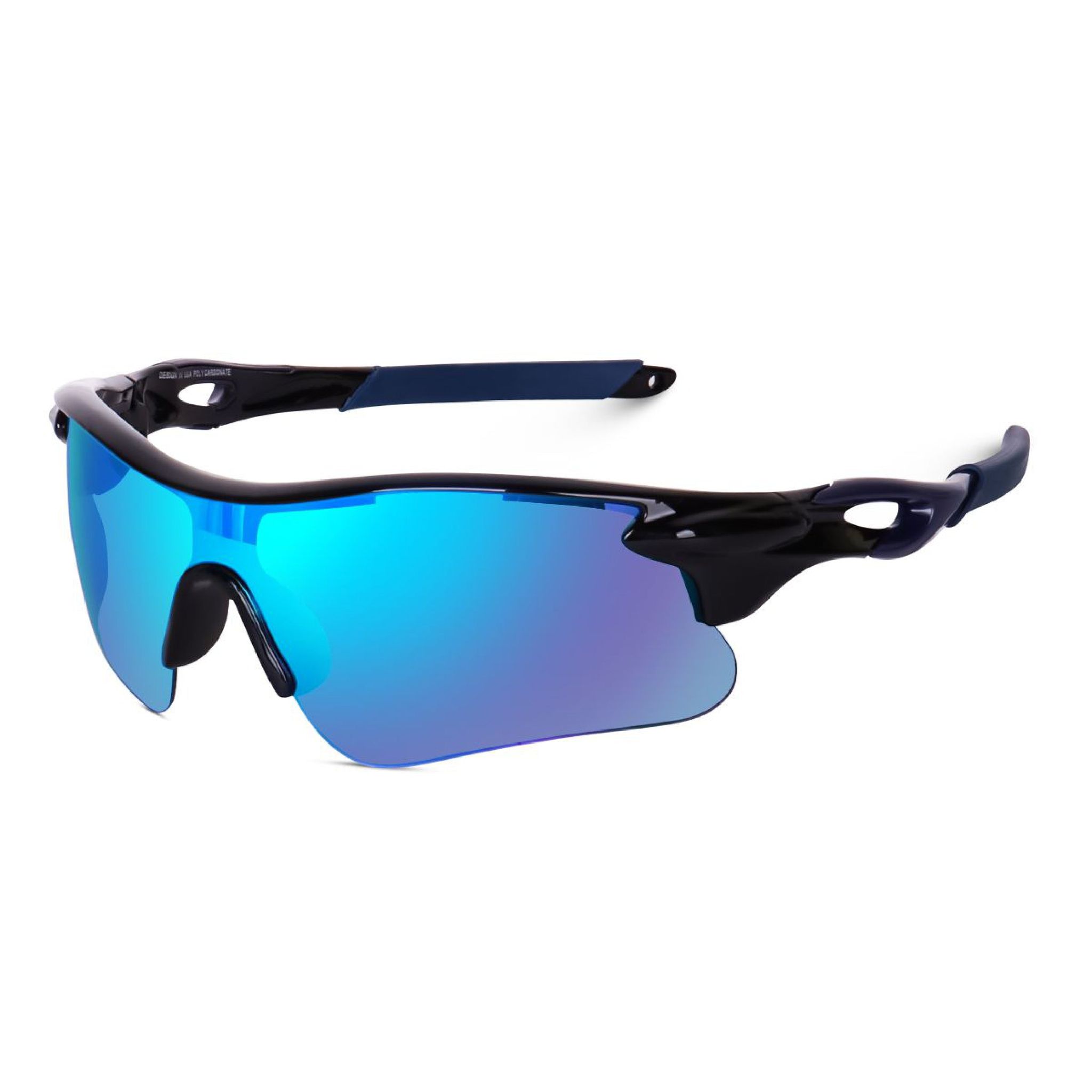 Dervin Non Polarized Oversized Sports Sunglasses for Men Women, Outdoor Cricket Cycling Hiking Fishing Sunglasses-Blue