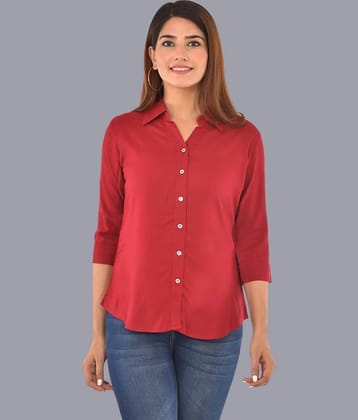 QuaClo Women Solid Rayon Shirt ( Maroon )