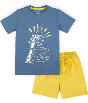 J&JP Pack of 1 Boys Cotton Blend T-Shirt & Shorts Set ( Multicolor )