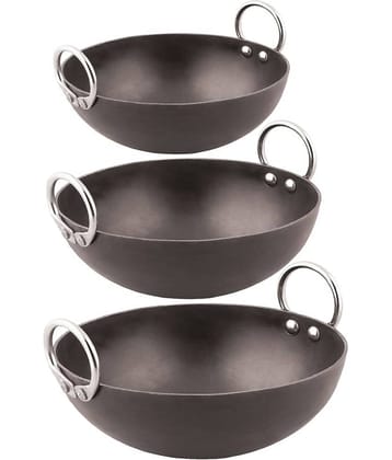 Veer - Iron Non coated Deep Kadhai 3000 ml