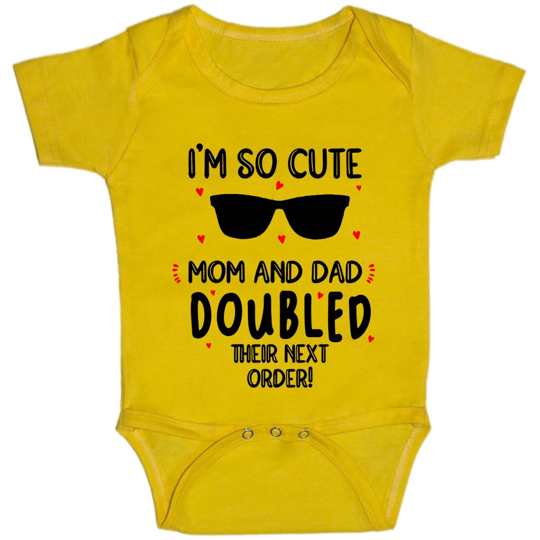 Yellow Im So Cute Cotton Romper For 6 To 12 Months