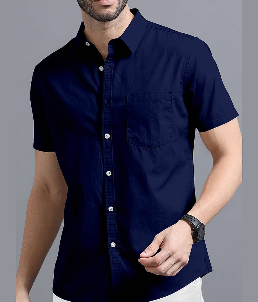 Ethnic Trendz Cotton Blend Regular Fit Solids Half Sleeves Men's Casual Shirt - Maroon ( Pack of 1 )