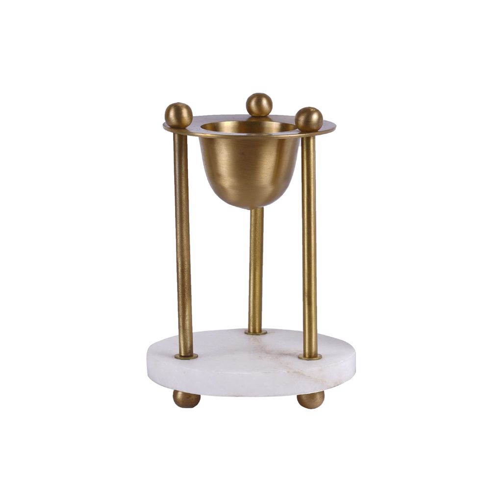 PNC-Pavitram Nature Care Presents Camphor LAMP Stand Stone Base Set of 1 with 100gms Camphor Packet and Tea Candle