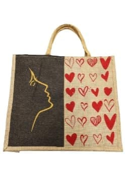 PALAK SAXENA Eco-Friendly Jute Bag-Reusable Tiffin/Shopping/Grocery Multipurpose Hand Bag with Zip (Brown)
