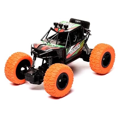 Braintastic Rechargeable Remote Control RC Rock Climber Crawler Four Wheel Drive 1:18 Scale High Speed Off Road Racing Stunt Car Toys for Kids (Black)
