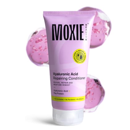 Moxie Beauty Hyaluronic Acid Repair Conditioner | Deep Hydration | Strengthens & Smooths | Frizz Control & Damage Repair | Lightweight & Silicone-Free | 175ml Moxie Beauty Hyaluronic Acid Repair Conditioner | Deep Hydration | Strengthens & Smooths | Friz