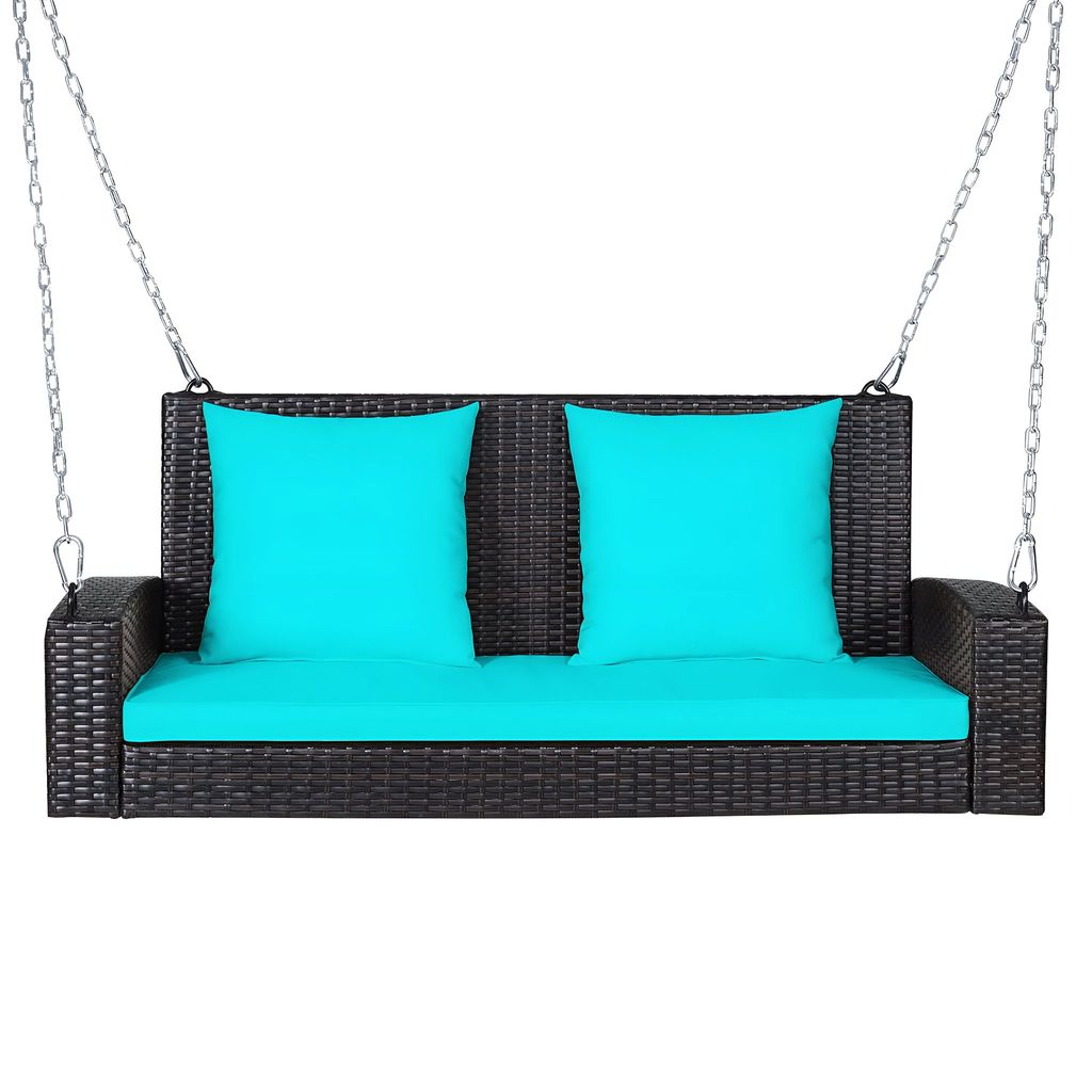 MJA FURNITURE Patio Outdoor Double Seater Swing Chair Without Stand for Balcony, Garden | Rattan & Wicker Hammock Jhula for Adults
