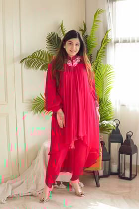 Swar Red Upside Down Cordset-3XL