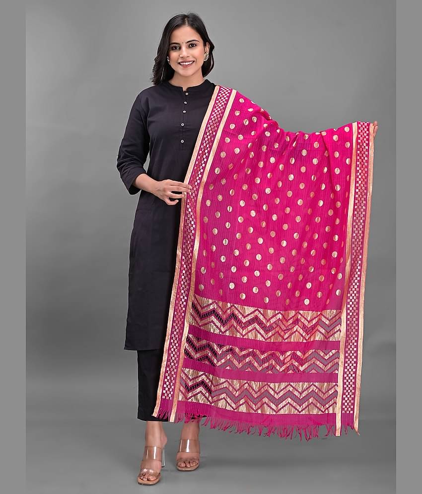 Apratim - Pink Silk Women's Dupatta - ( Pack of 1 )
