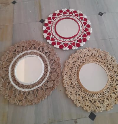 Natural Jute Crafted Wall Mirror
