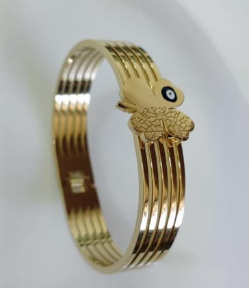 Stainless Steel Gold Plated Butterfly Shaped Evil Eye Kada -