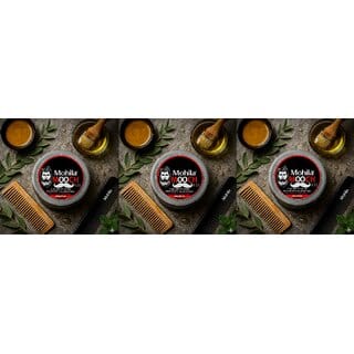 3 Packs of Mooch Moustache Wax for Men - Strong Hold  Long Lasting Styling Wax  Natural Look  Original Scent  75g