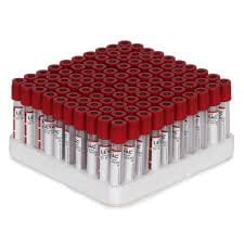 Plain NVBC Tube 4Ml with Red Rubber Stopper & Safety Cap 100 PCS