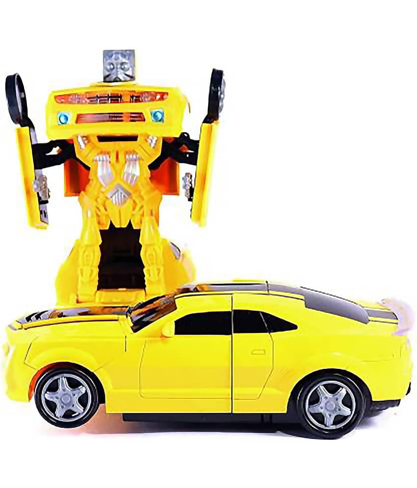 RAINBOW RIDERS automatic 2-in-1 deformation toy car with light music and bump function (sports car 1)- For  Kids Girls & Boys Age 2, 3, 4, 5, 6, 7, 8 Plastic Battery Operated Toy Multicolour Options Are Available